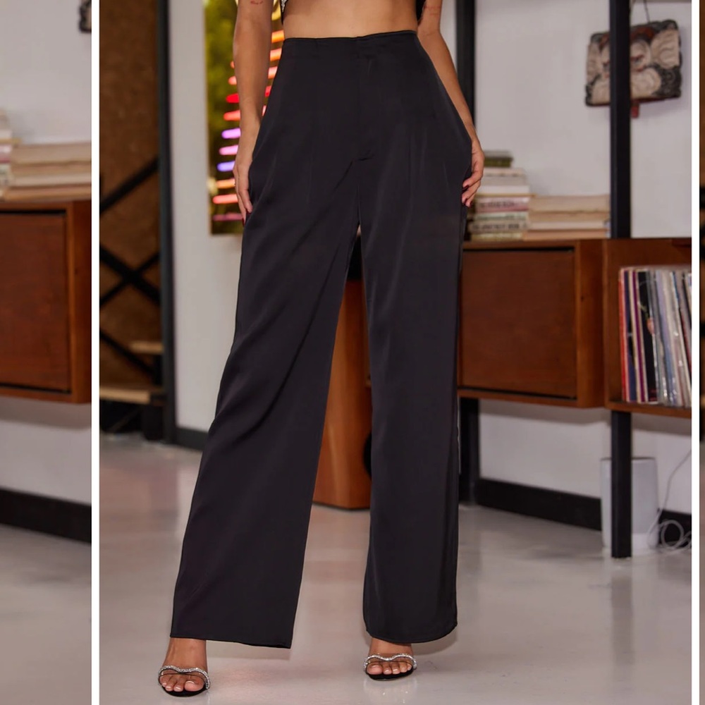 12th Tribe Black Satin Trousers 🖤